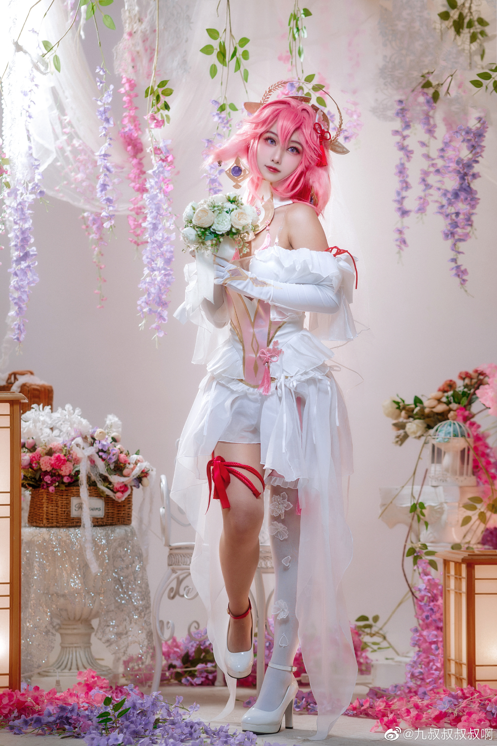 《原神》 八重神子同人花嫁cosplay欣赏@九叔叔叔叔啊