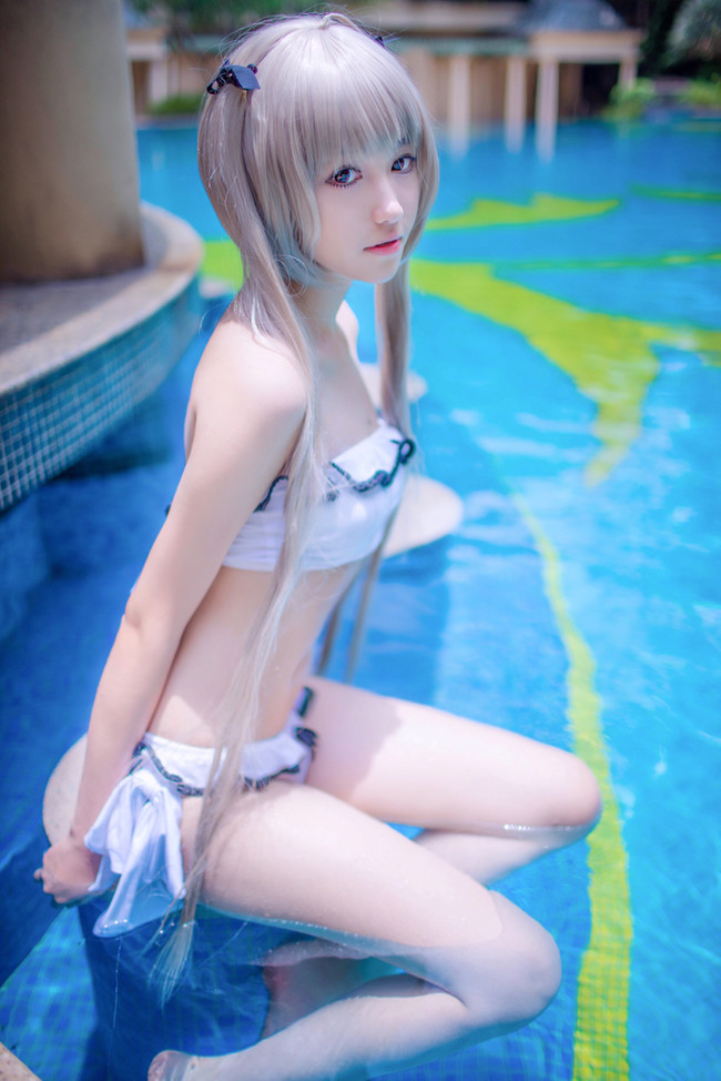 [cosplay]好热呀可以带妹妹去泳池吗？[二次元cos]